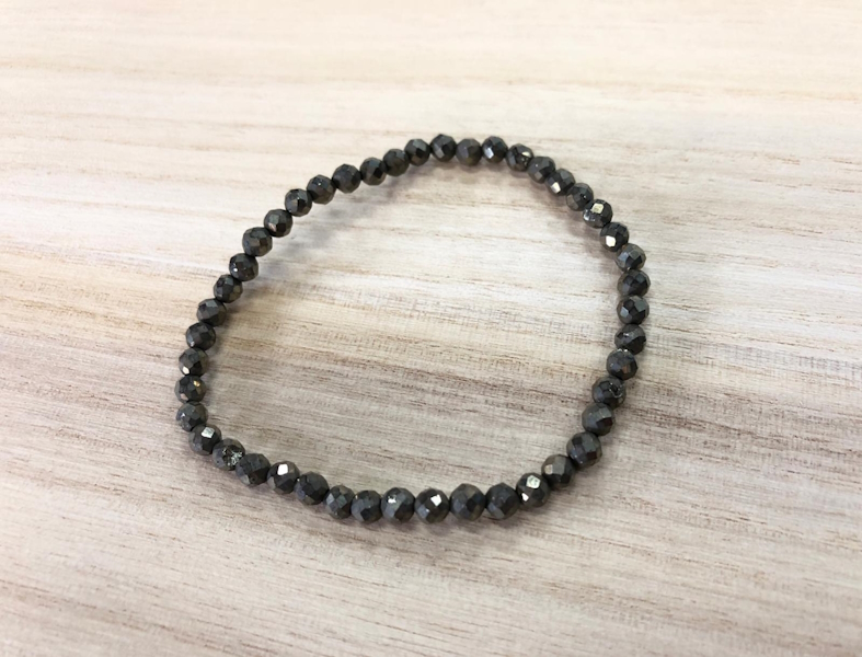 Pulsera pirita bola facetada 4 mm